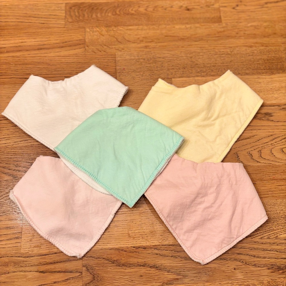 Maiwa Baby‎ Cotton Bibs 5 Pack Pastel Colors